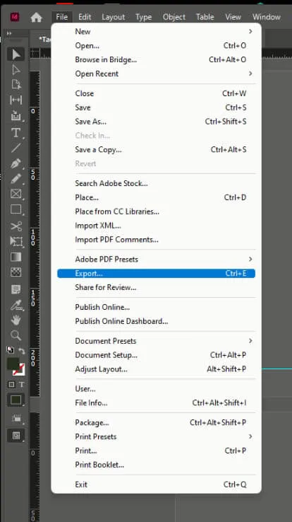 Step 1 - Export PDF Step 1 - Export PDF